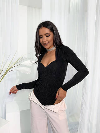 Чорне боді рукав сітка 10700, фото 1