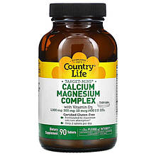 Кальцій і Магній Country Life "Calcium Magnesium Complex with Vitamin D3" з вітаміном D3 (90 таблеток)