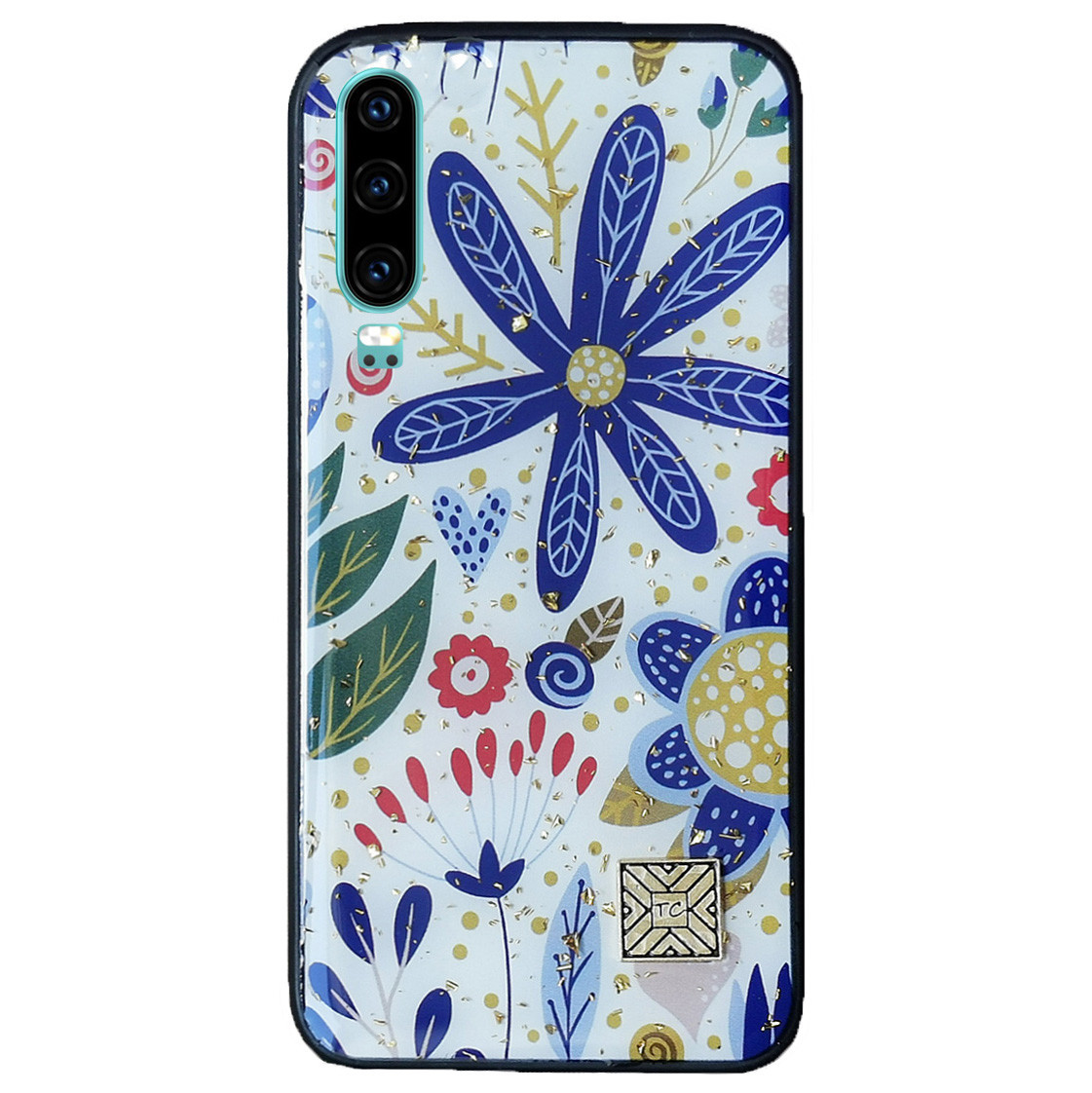 Чохол Epoxy Case для Huawei P30 Blue Flowers, фото 1