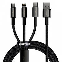 Кабель Baseus Tungsten Gold Cable USB to Type-C/Lightning/MicroUSB 3.5A 1.5m CAMLTWJ-01 Black