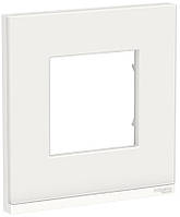 Unica New Studio Pure рамка 1-постовая белое стекло-белый Schneider Electric, NU600285