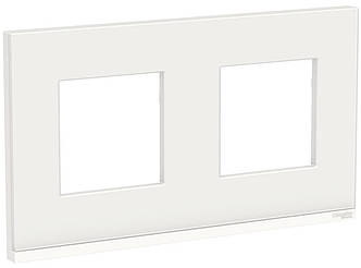 Unica New Studio Pure рамка 2-постова біле скло білий Schneider Electric, NU600485