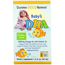 Риб'ячий жир із ДГК для дітей California GOLD Nutrition "Baby's DHA" з вітаміном D3 1050 мг (59 мл)