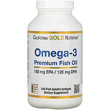 Риб'ячий жир California GOLD Nutrition "Omega-3" Premium Fish Oil (240 гелевих капсул)