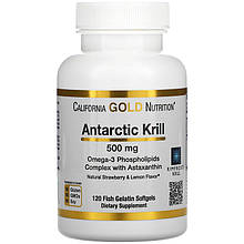 Олія криля з астаксантином California GOLD Nutrition "Antarctic Krill with Astaxanthin" 500 мг (120 капсул)