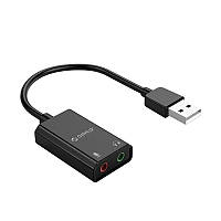 Звуковая карта Orico USB с разъемом для наушников и микрофона прочный корпус ORICO-SKT2-BK-BP