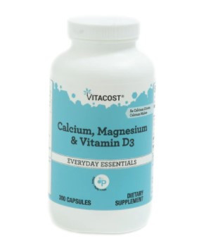 Vitacost кальцій 500 мг, магній 250 мг, вітамін D3, 300 капсул на 100 днів прийому. До 03/2026, фото 1