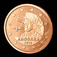 Монета Андорри 2 центи 2018 р.