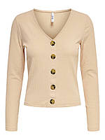 Рубашка ONLNELLA L/S BUTTON TOP CS NN 15261547-Toasted Almond ONLY M Бежевый