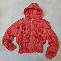 Куртка ветровка демисезонная на флисе для девочки 9-10-11 лет, 134-140 рост