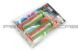 Ручки керма для мототехніки (зелено-червоні) #DBS