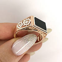 Мужской перстень-печатка комбиринованная позолота 18к. размер 20.