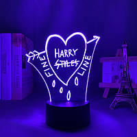 Светильник с 3D эффектом led лампа ночник Гарри Стайлс One direction HARRY STYLES Сердце