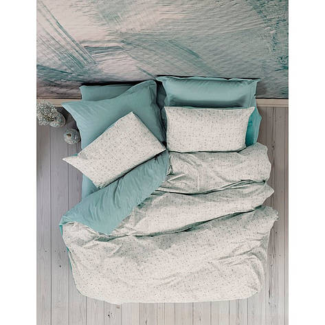 Постільна Білизна Cotton Box PETITE DROPS mint двоспальний євро, фото 1