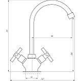 Кухонний змішувач Globus Lux DUKAT SD2-203 із нержавіючої сталі, фото 4