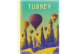 Блокнот, А5, 80 арк., спіраль, пластик.обл., клітка, Travelling: TURKEY
