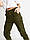 Жіночі джогери, джинси карго з кишенями, колір хакі., фото 6
