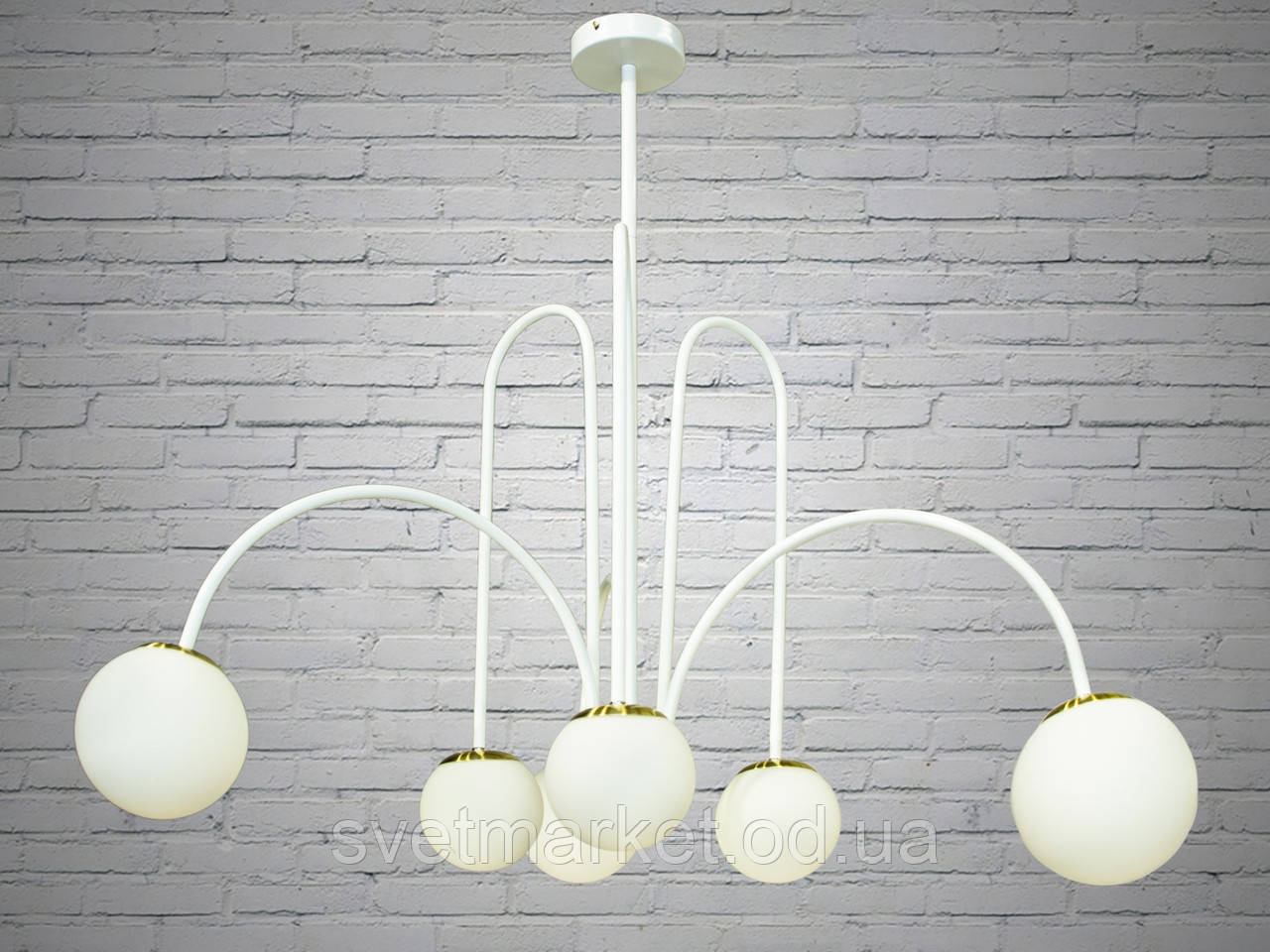 Біла стельова люстра 9156-6WH