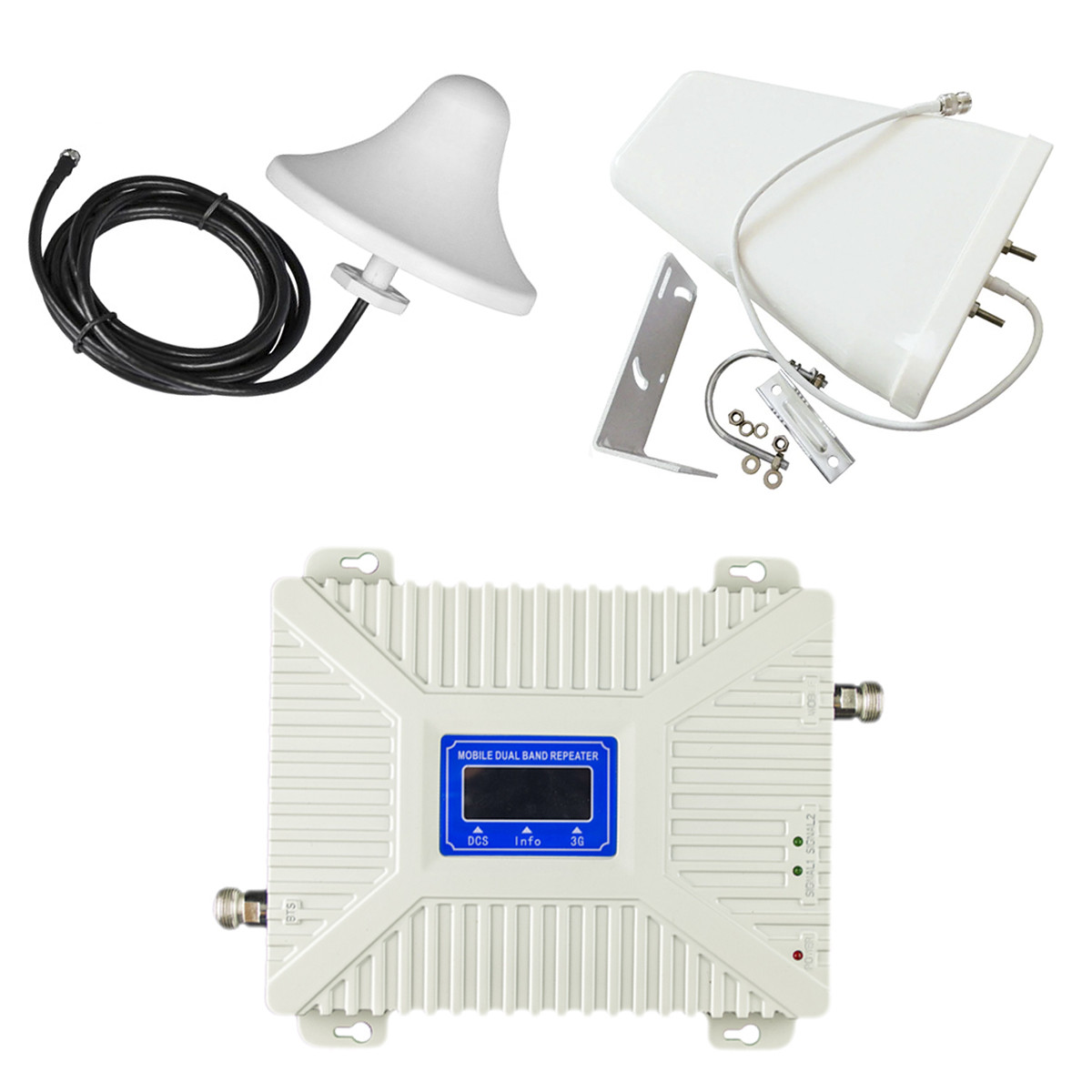 Комплект Репітер 2 діапазон 900/2100 МГц підсилювач мобільного зв'язку та інтернету Aspor з антеною 10 Дб