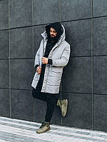 Мужская зимняя серая куртка,парка ASOS,с капюшоном водоотталкивающая