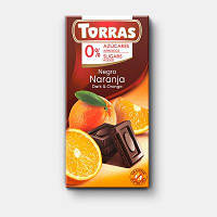 Шоколад Torras 75гр чорний з апельсином БЕЗ ЦУКРУ