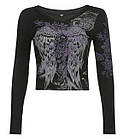 Блуза, кофта "Крила ангела" зі стразами, трикотажна з v-подібним вирізом, розмір L, фото 2