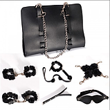 Фетиш сумка c БДСМ девайсами, Бондажний набір бдсм, Інтимні іграшки для жінок, фото 4