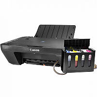 МФУ CANON E414 + СНПЧ Черный для дома цветной принтер сканер копир