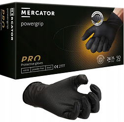 Міцні рукавички нітрилові GoGrip black 50 шт., розмір М