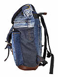 Рюкзак із джинсів і яскраво рудої шкіри, фото 3