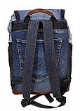 Рюкзак із джинсів і яскраво рудої шкіри, фото 4