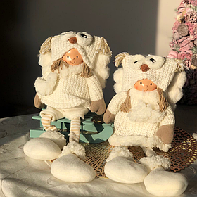 М'які іграшки дітки 43 см для новорічних декорацій (без каркаса)