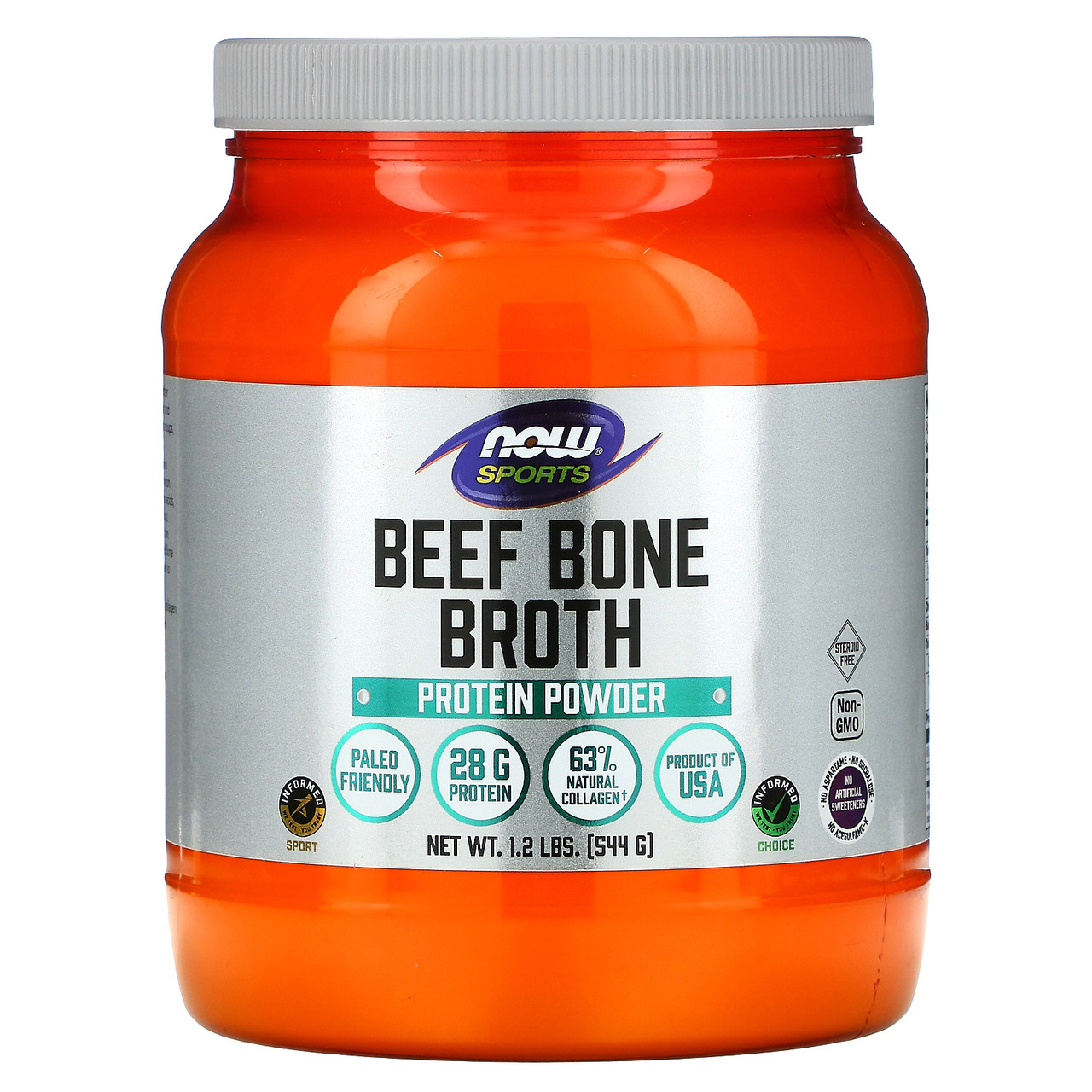 Now Foods, Sports, протеїновий порошок з яловичого кісткового бульйону, 544 г (1,2 фунта), Київ