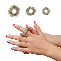 Массажер су джок набор с 3 кольцами для пальцев, массажное кольцо для пальцев | масажери пружинні (GK)