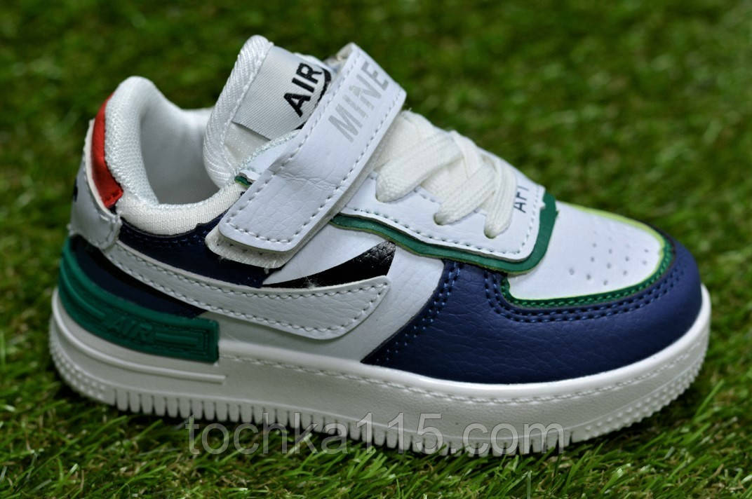 Дитячі кросівки аналог Nike Air Force 1 Shadow blue найк аїр форс шадоу синій р26-28