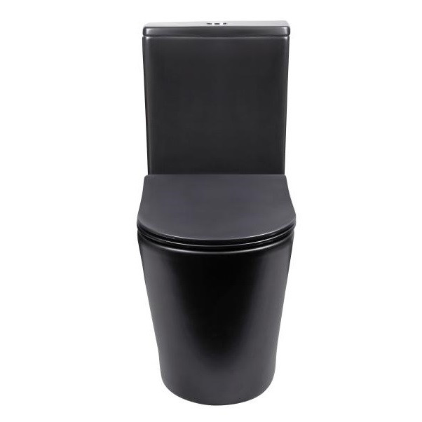 Черный унитаз с бачком без ободка Qtap Scorpio плавное сиденье - фото 2 - id-p1460319880