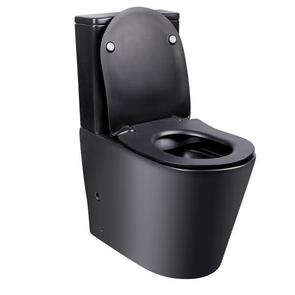Черный унитаз с бачком без ободка Qtap Scorpio плавное сиденье - фото 3 - id-p1460319880