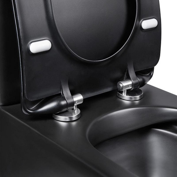 Черный унитаз с бачком без ободка Qtap Scorpio плавное сиденье - фото 7 - id-p1460319880