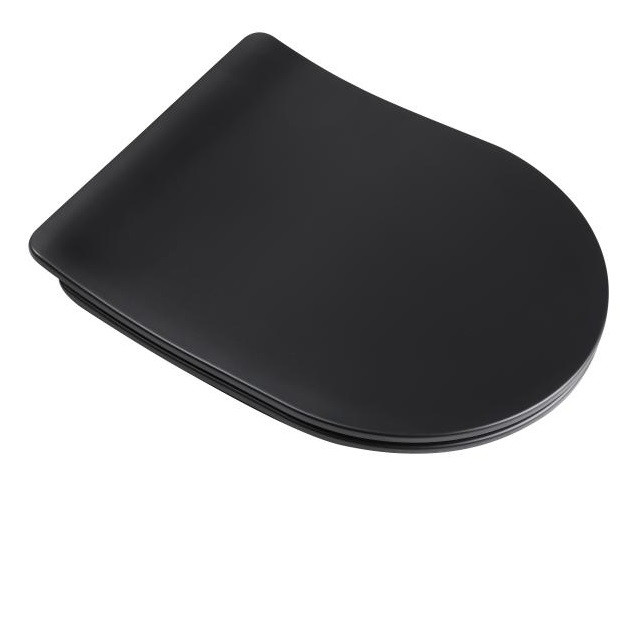 Черный унитаз с бачком без ободка Qtap Scorpio плавное сиденье - фото 10 - id-p1460319880