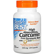 Куркумін із біоперином Doctor's Best "High Absorption Curcumin" 500 мг (120 капсул)