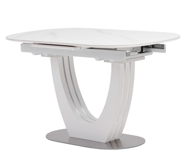 Стіл обідній керамічний розкладний TML-866 white marble Білий Мармур VetroMebel