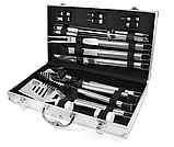 Набір для мангала з неіржавкої сталі — набір для гриля барбекю 18 предметів в алюмінієвому кейсі., фото 4