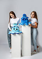 М'яка плюшева іграшка-перевертень Восьминіг 20*30 см синьо-блакитний