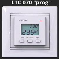 Терморегулятор VEGA LTC 070 БІЛИЙ під ASFORA SCHNEIDER, для теплої підлоги, термостат програмований, датчик