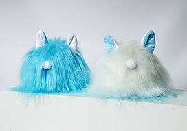 М'яка плюшева іграшка перевертень Домовичок 20х20 біло-блакитний