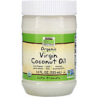 Органическое кокосовое масло NOW Foods, Real Food "Organic Virgin Coconut Oil" холодного отжима (355 мл)