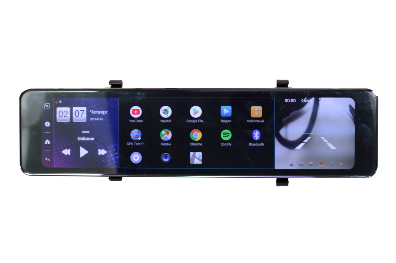 Зеркало видеорегистратор D60 12" Android 8.1 Сенсорный экран GPS