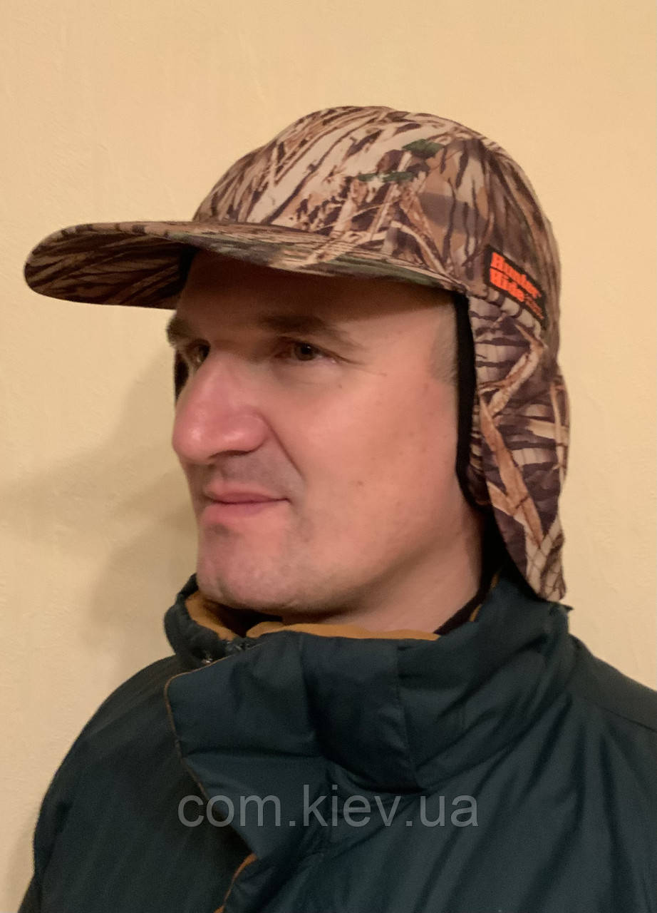 Шапка-кепка вушанка Hunter Hide камуфльована, з захистом шиї, з козирком, фото 1