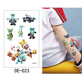 Флеш Тату. 12*8 См. Тимчасова. Перевідна. Набір, Мультфільми, Черепахи, De-023 (S)