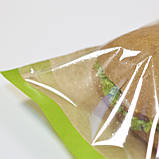 Упаковка під випічку 170*245 мм Паперові крафт пакети для пончиків з вікном і лінією-самоклейкою, фото 7